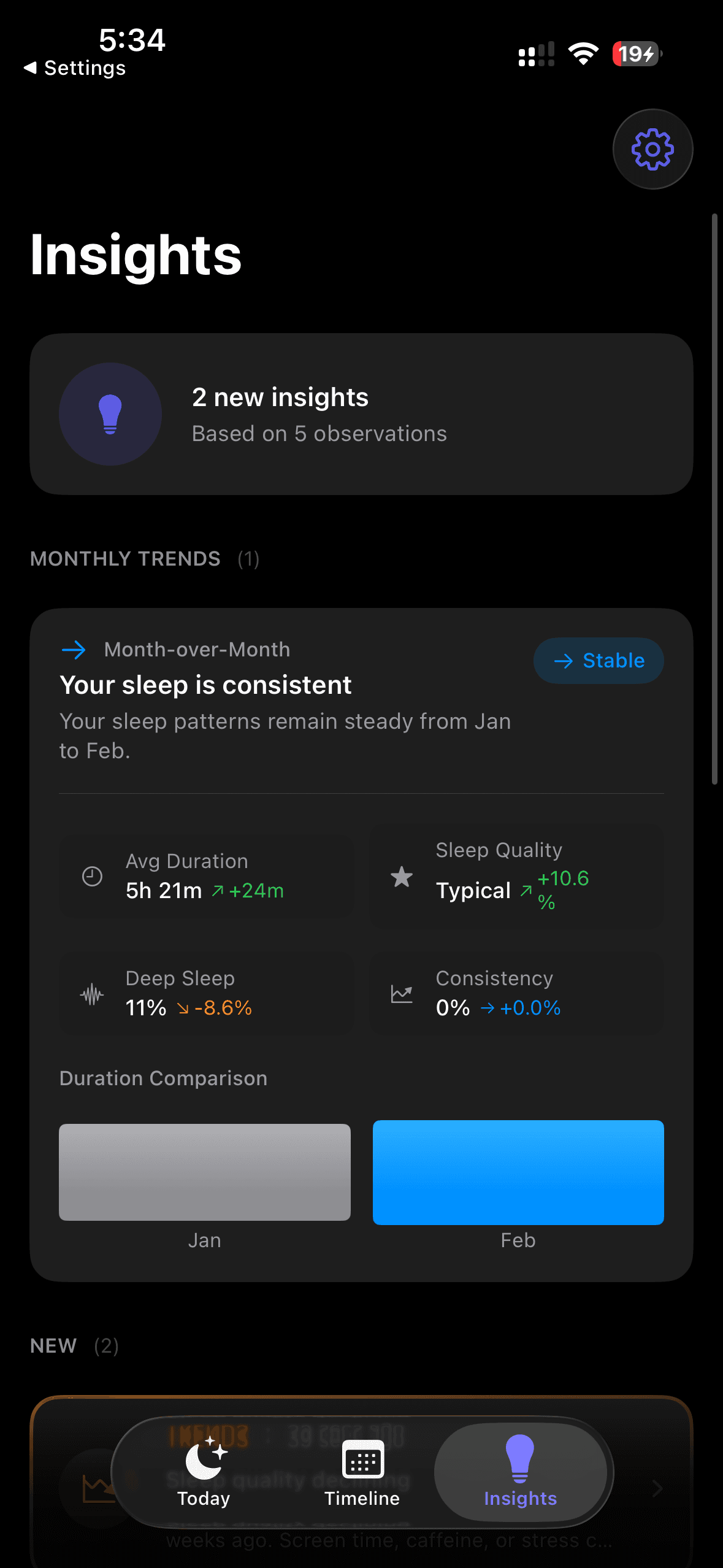Weekly insights and consistency
