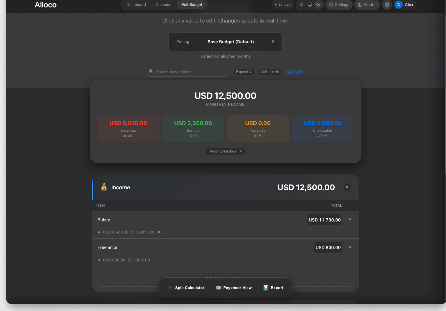 Multiple budget templates for different months